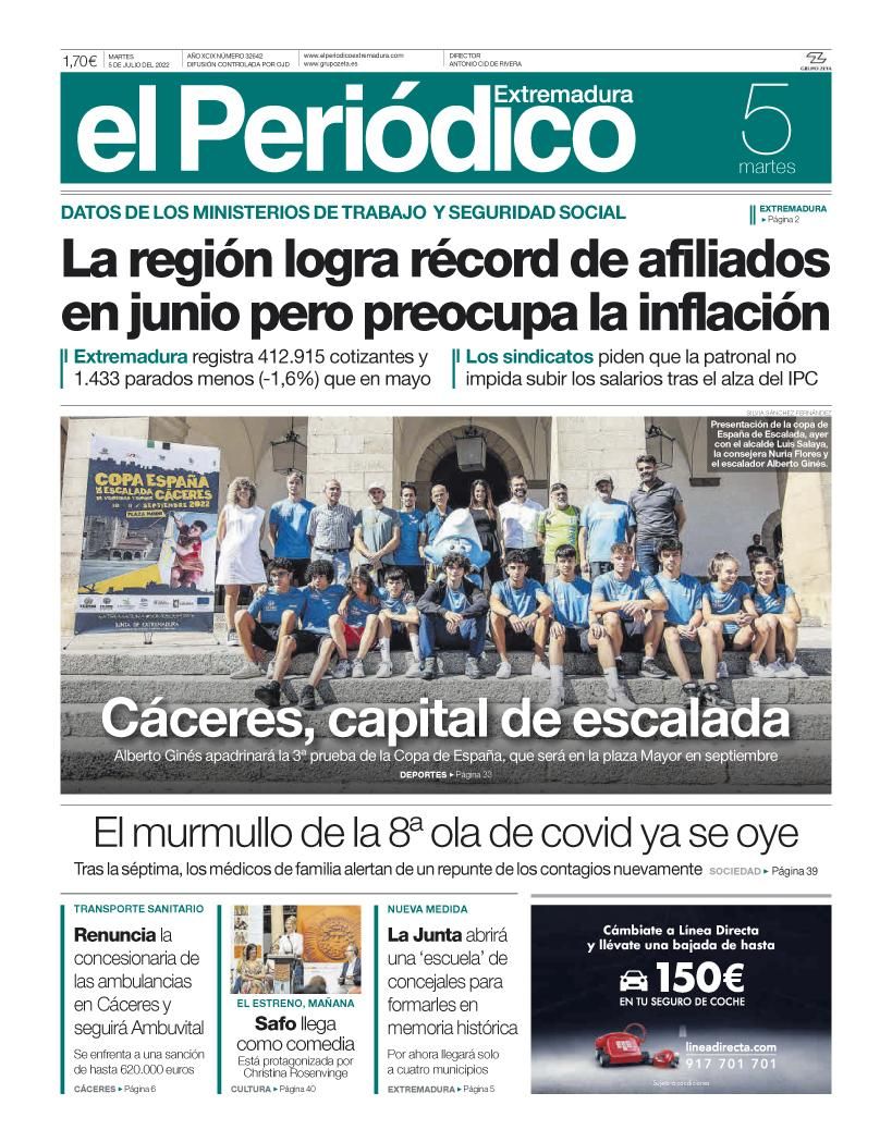 Consulta la portada correspondiente al día 5 de julio del 2022