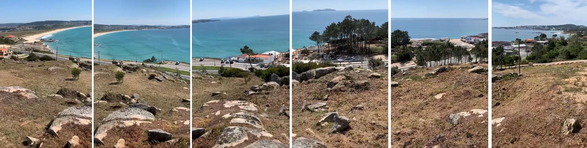 Las vistas sobre la playa de A Lanzada desde la parcela de O Castro.