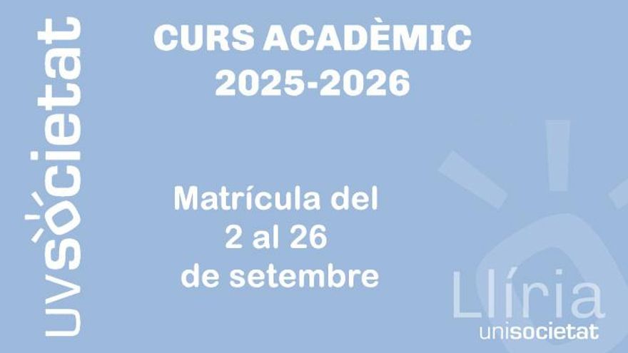 Neurociencia, historia, cambio climático e inteligencia artificial en el nuevo curso Unisocietat de Llíria