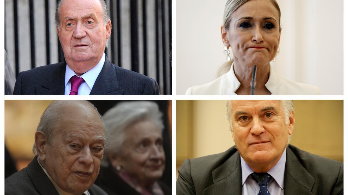 Combo rey Juan Carlos, Cristina Cifuentes, Jordi Pujol y Luis Bárcenas