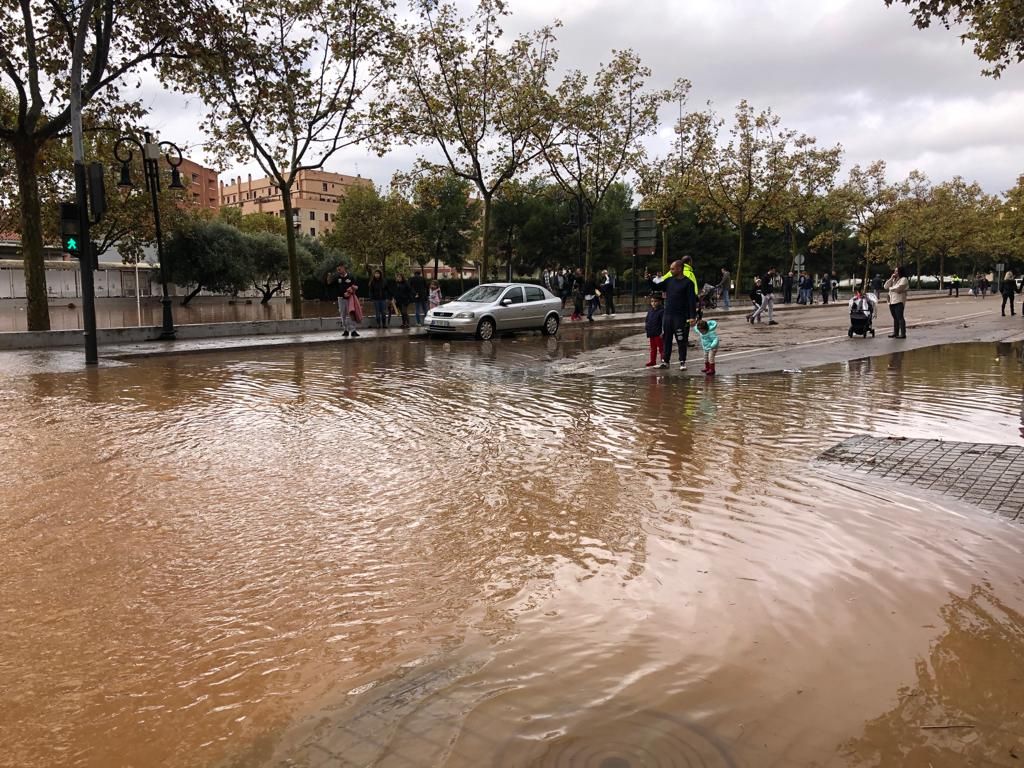 Temporal lluvia: El barranco de Aldaia se desborda con el temporal de lluvia