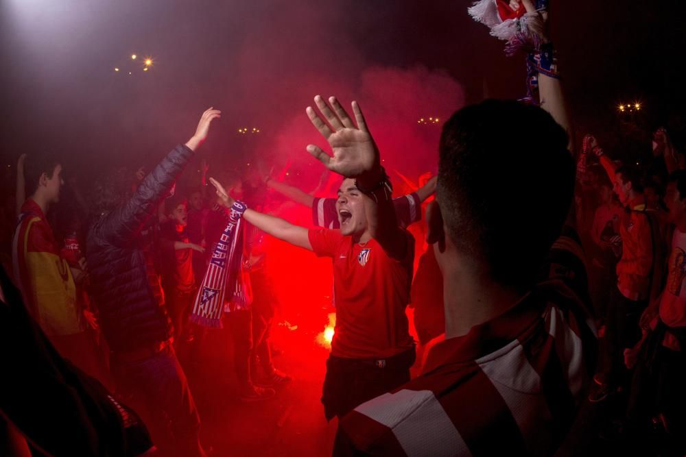 La celebración de la afición del Atlético