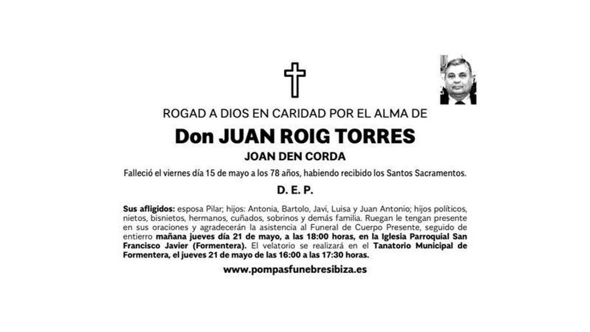Esquela Juan Roig Torres