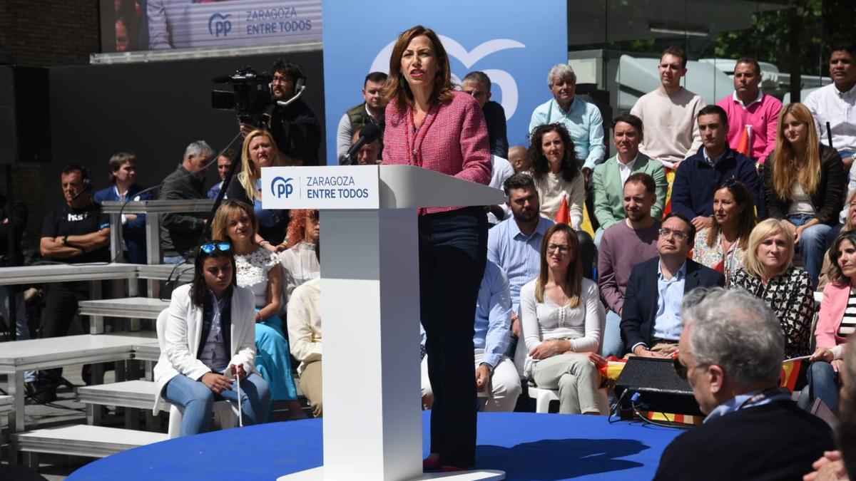 Natalia Chueca, en el mitin del PP.