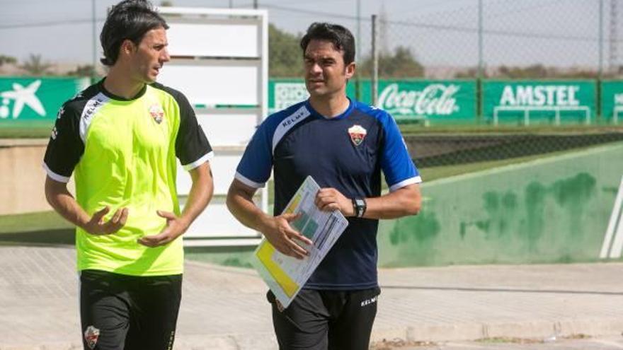 Toril y Pelegrín, tras el entrenamiento.