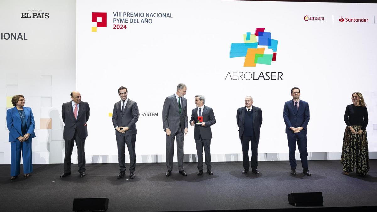 Momento en el que Aerolaser recibió el Premio Pyme del Año 2024.