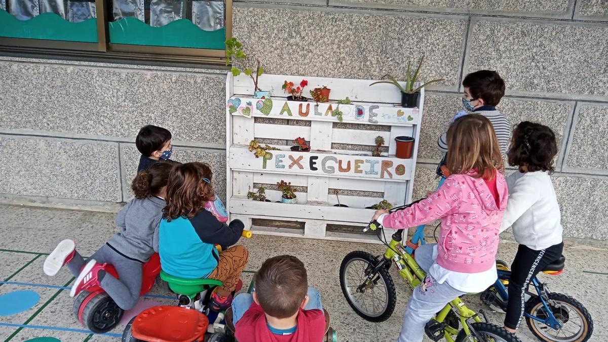 Todos los niños de la escuela infantil de Pexegueiro.