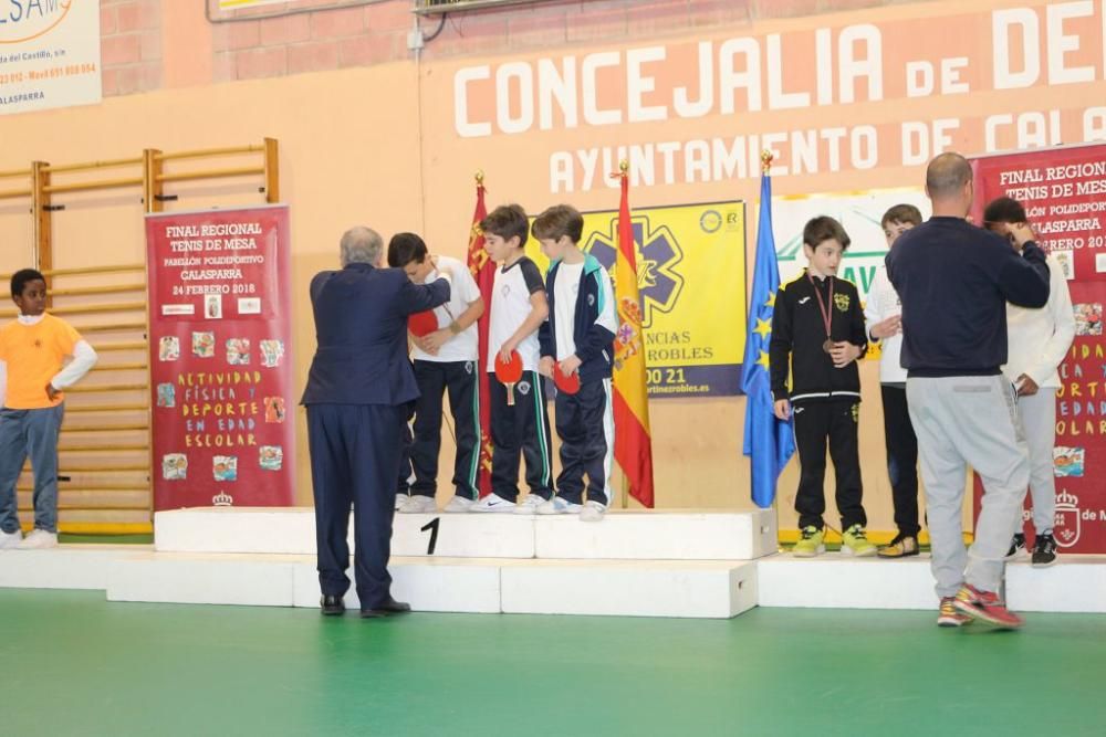 Final regional de tenis de mesa en Calasparra