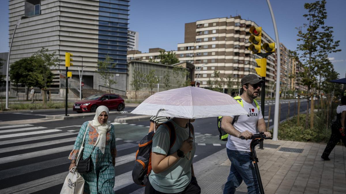 Altas temperaturas en Zaragoza durante la segunda ola de calor del verano.