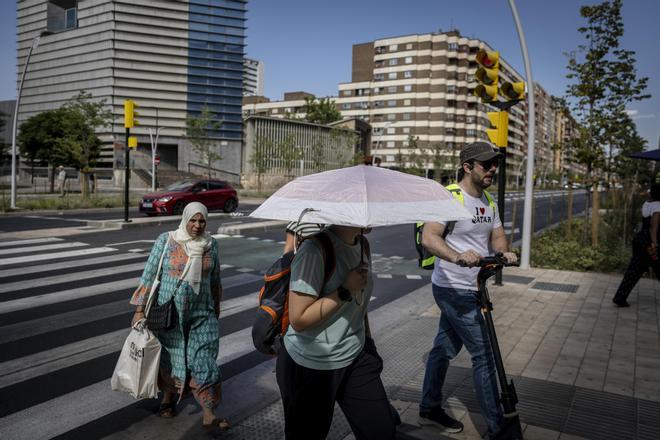 Altas temperaturas en Zaragoza durante la segunda ola de calor del verano.