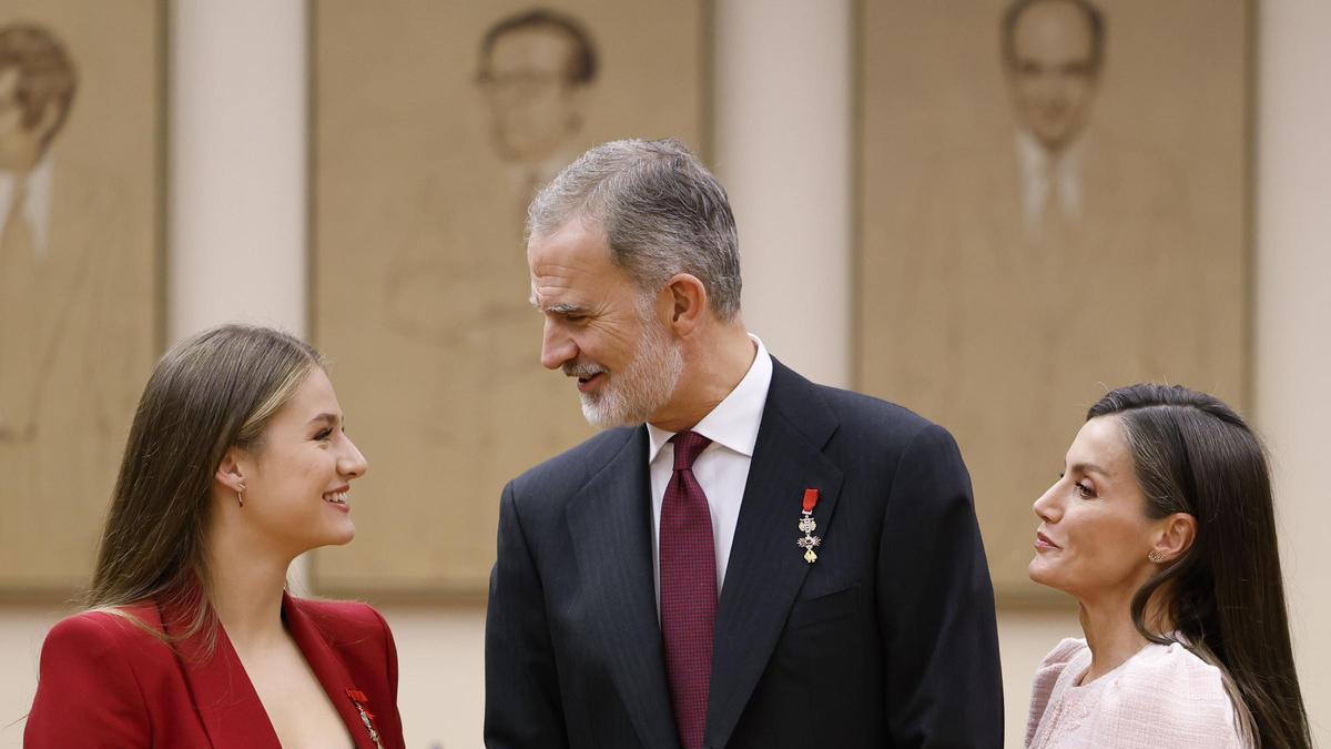 La princesa Leonor, Felipe VI y la reina Letizia.