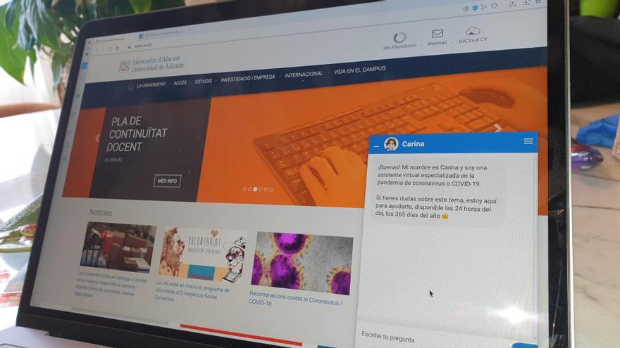 La Universidad de Alicante incorpora un chatbot para consultas sobre el coronavirus