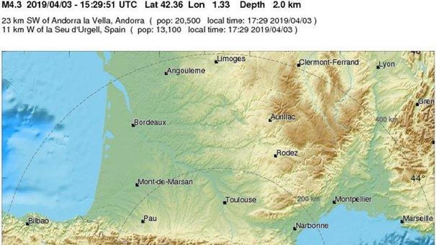 Un terremoto de 4,3 grados con epicentro en el Pirineo de Lérida se deja sentir en Huesca y Barbastro