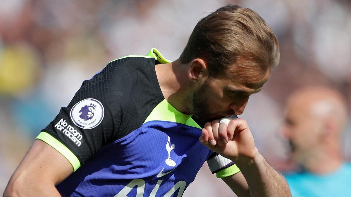 Kane celebra un gol con el Tottenham.