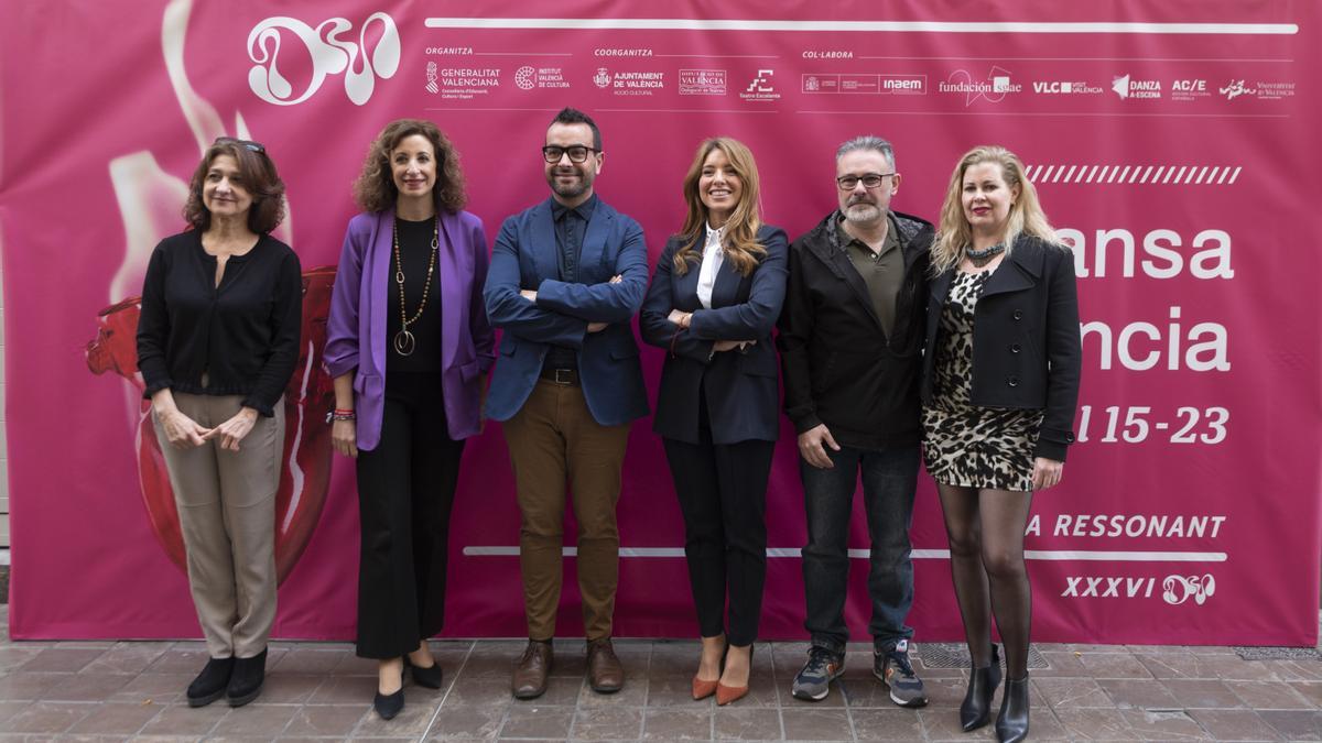 Los responsables del IVC y Dansa València en la presentación de esta mañana del festival.