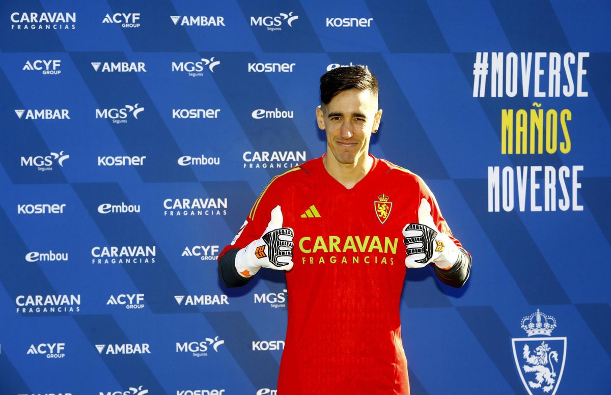 Edgar Badía, en su presentación a su llegada al Zaragoza en enero de 2024.