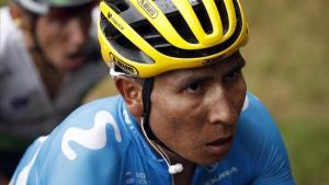 Nairo Quintana, durante la etapa del Tour del pasado domingo, en los Pirineos.