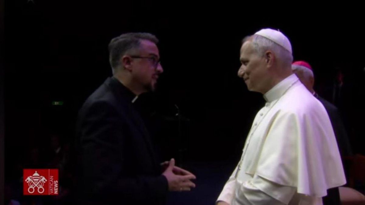 El zamorano Florentino Pérez con el papa León XIV. | VATICAN NEWS