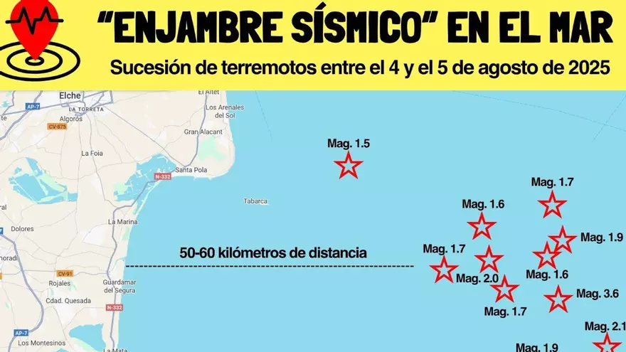 Doce terremotos sacuden la costa de Alicante en unas horas
