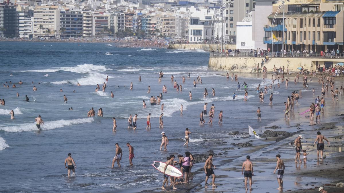 Playa de Las Canteras, en Las Palmas de Gran Canaria