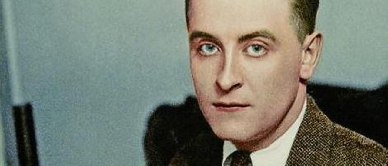 Retrato coloreado de Scott Fitzgerald