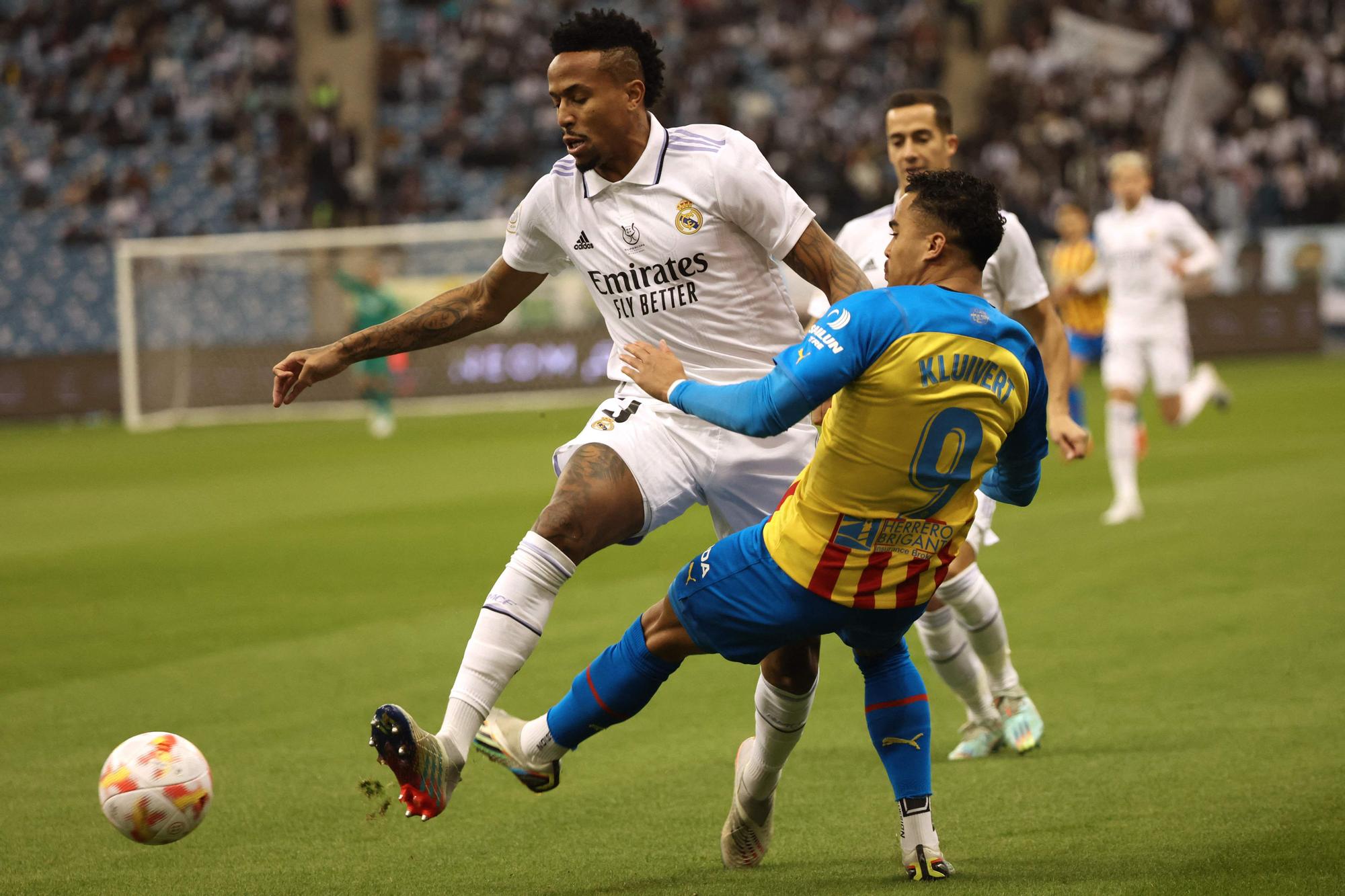 Militao, en el partido de la semifinal ante el Valencia.