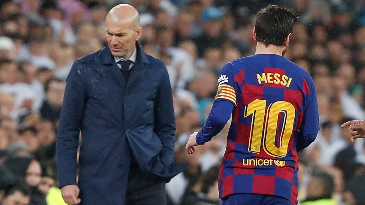 Zinedine Zidane, junto a Leo Messi