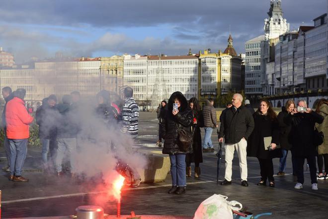 Concentración de pescadores en O Parrote en protesta por el nuevo Reglamento de Control de la Unión Europea