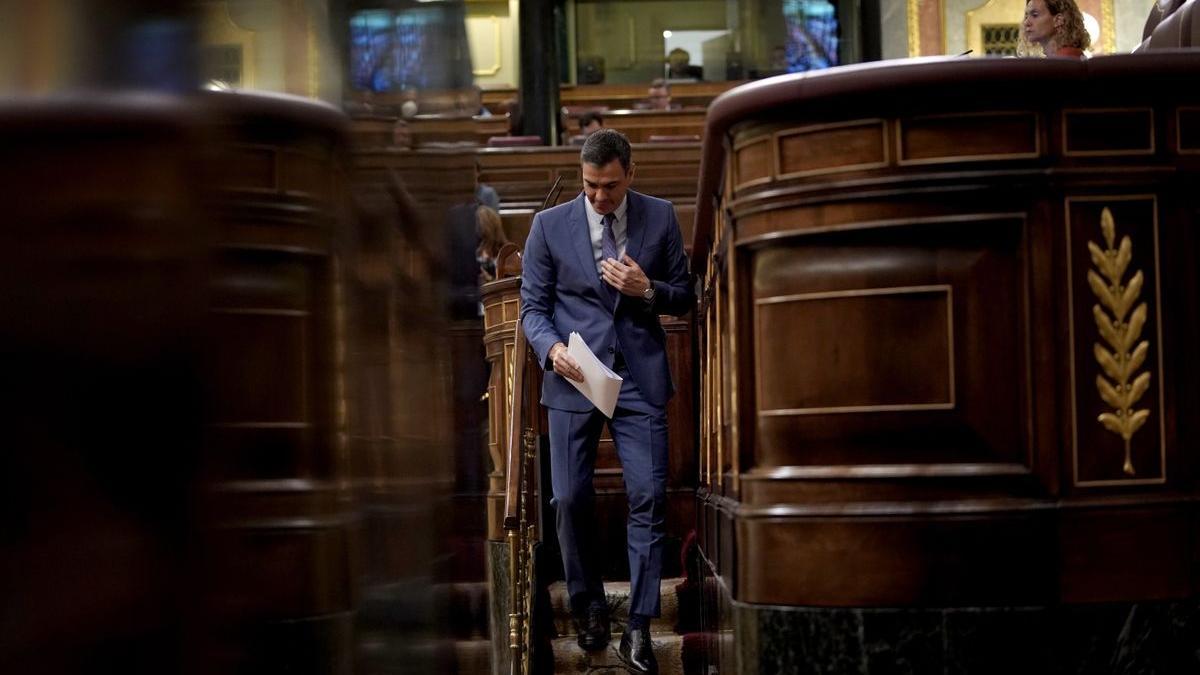 El presidente del Gobierno, Pedro Sánchez, en el Congreso.