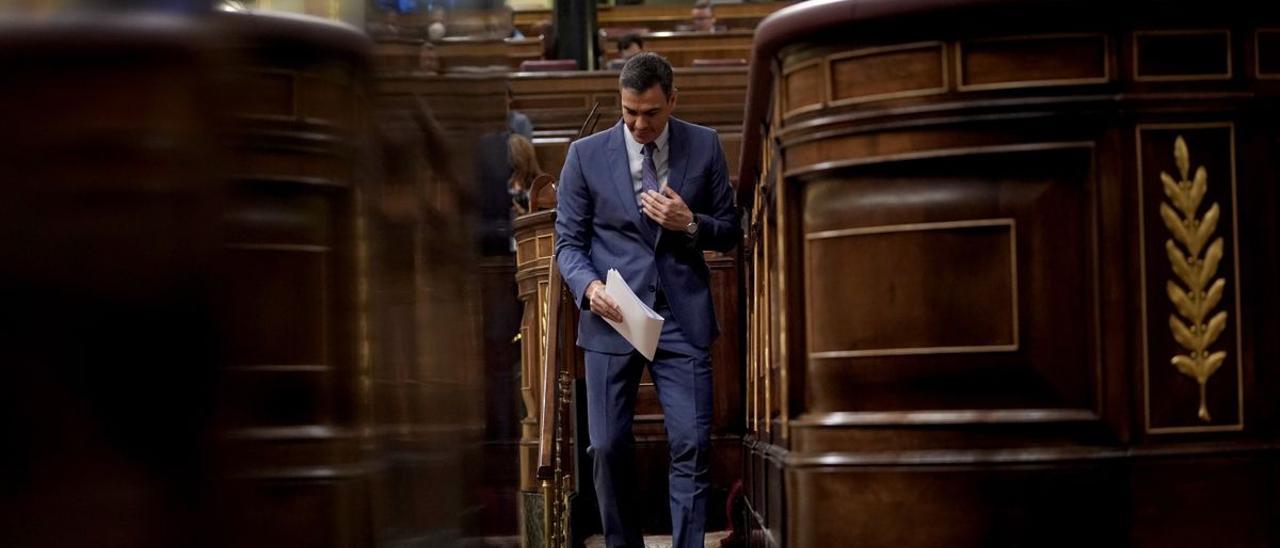 El presidente del Gobierno, Pedro Sánchez, en el Congreso.