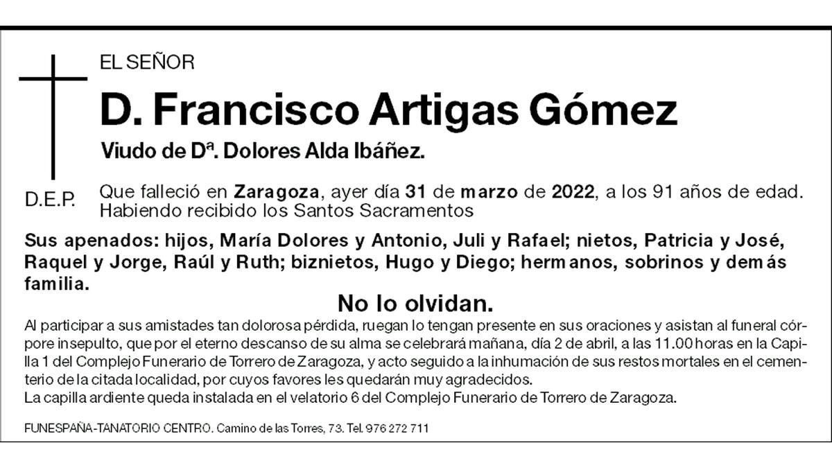 Don Francisco Artigas Gómez.