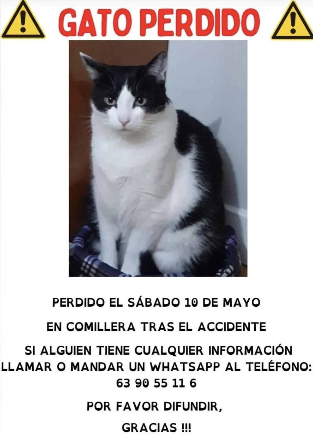 El cartel completo difundido por la familia.