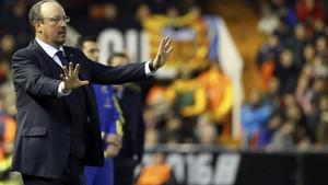 Benítez, en el partit d’aquest diumenge passat a Mestalla.