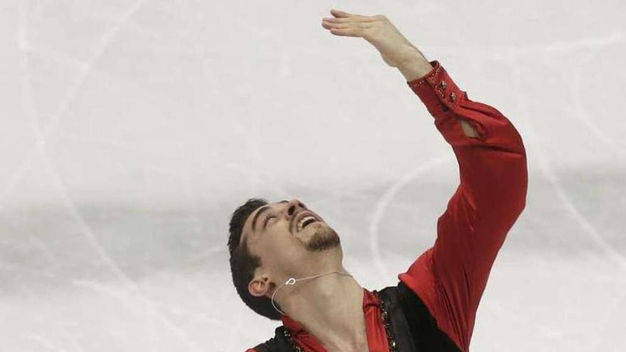 Javier Fernández, durante su actuación en el pasado Europeo.