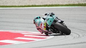 María Herrera en una carrera del Mundial de MotoE.