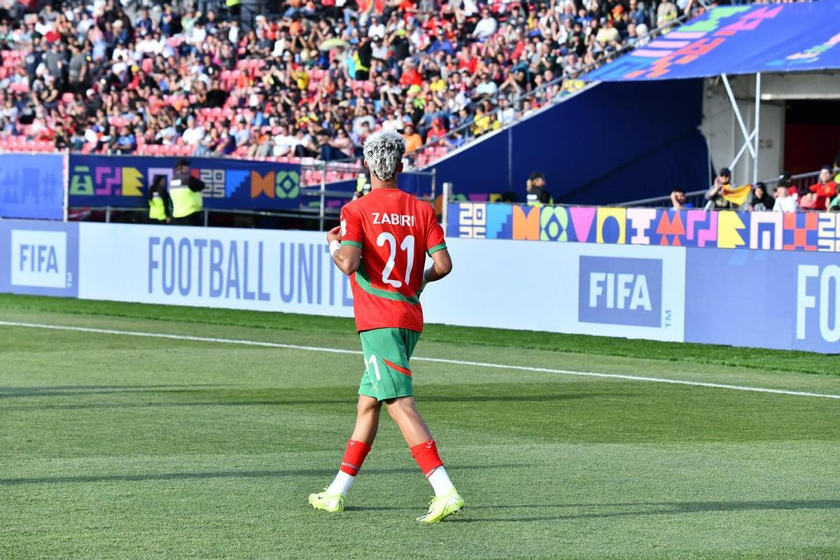 Zabiri durante la celebración de uno de sus goles