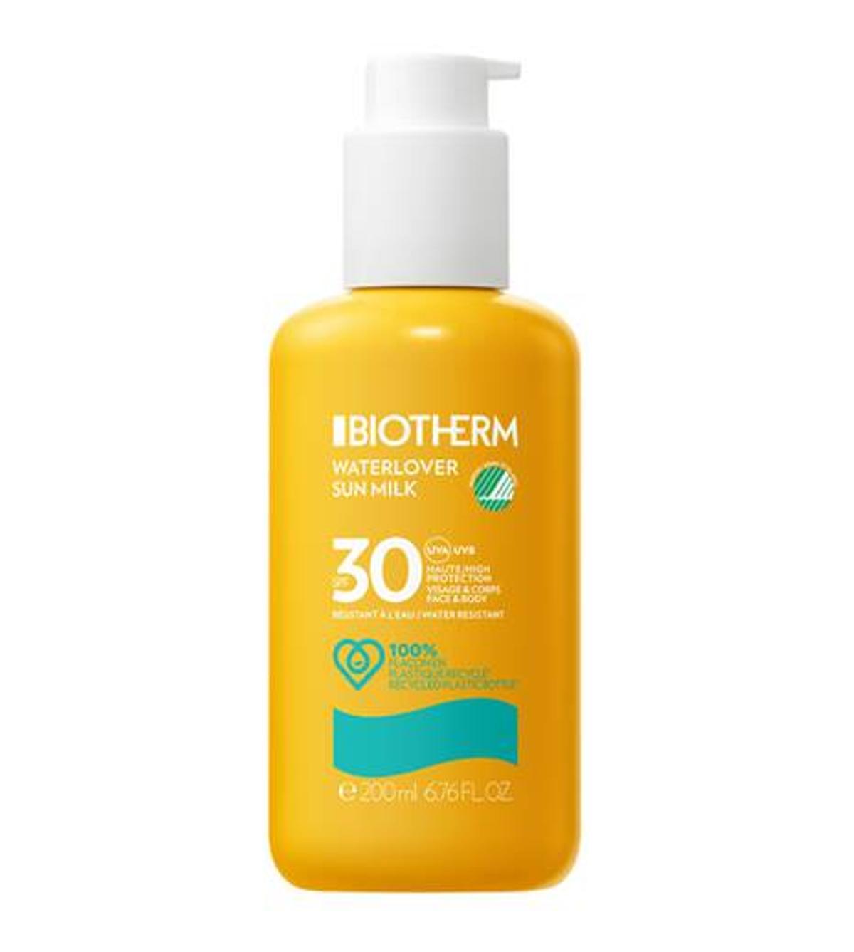 Protector solar Biotherm Waterlover Sun Milk SPF 30.