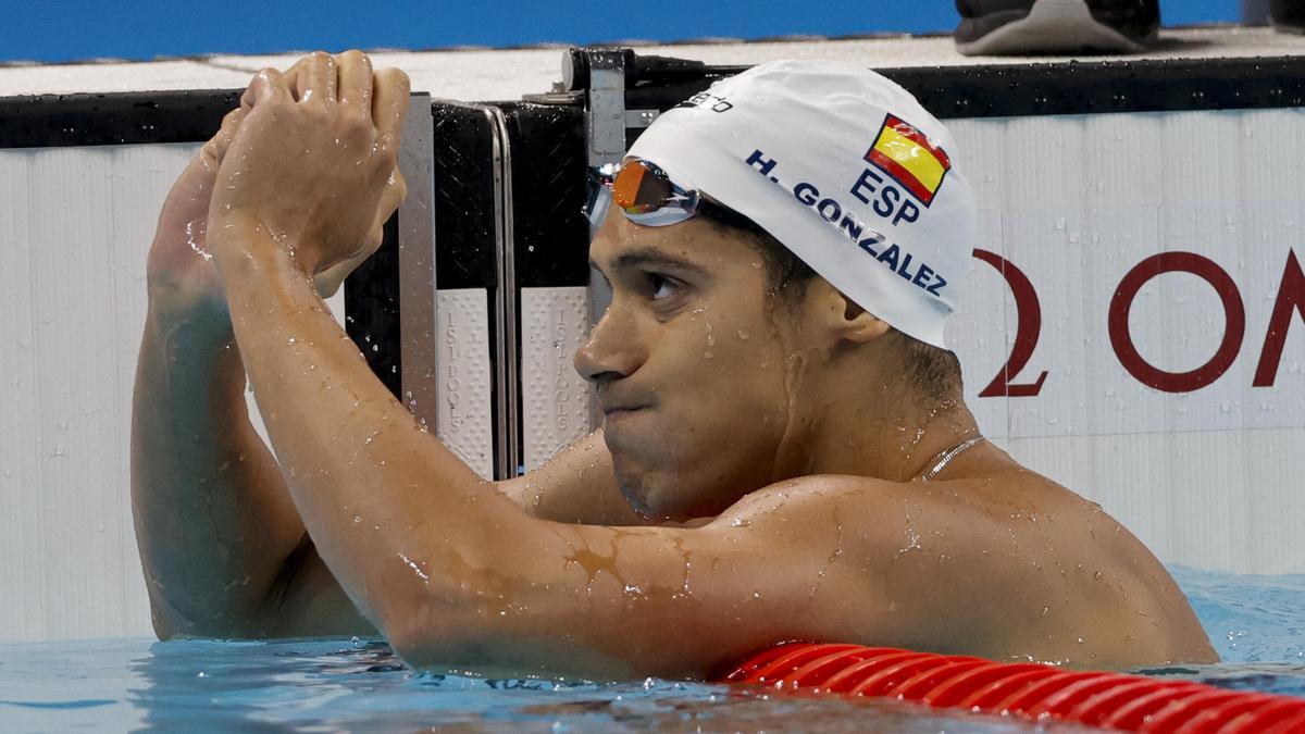 Hugo González, tras quedar sexto en la final de los 200 espalda.