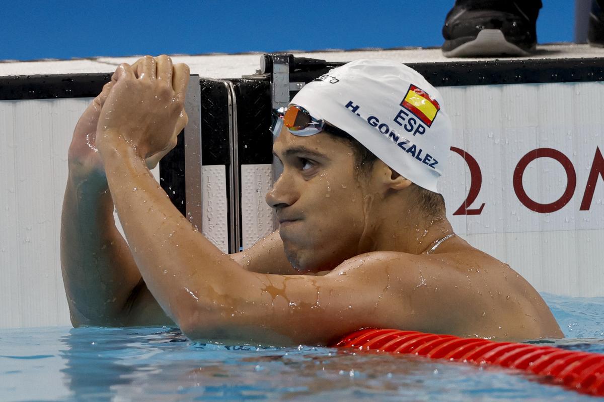 Hugo González, tras quedar sexto en la final de los 200 espalda.