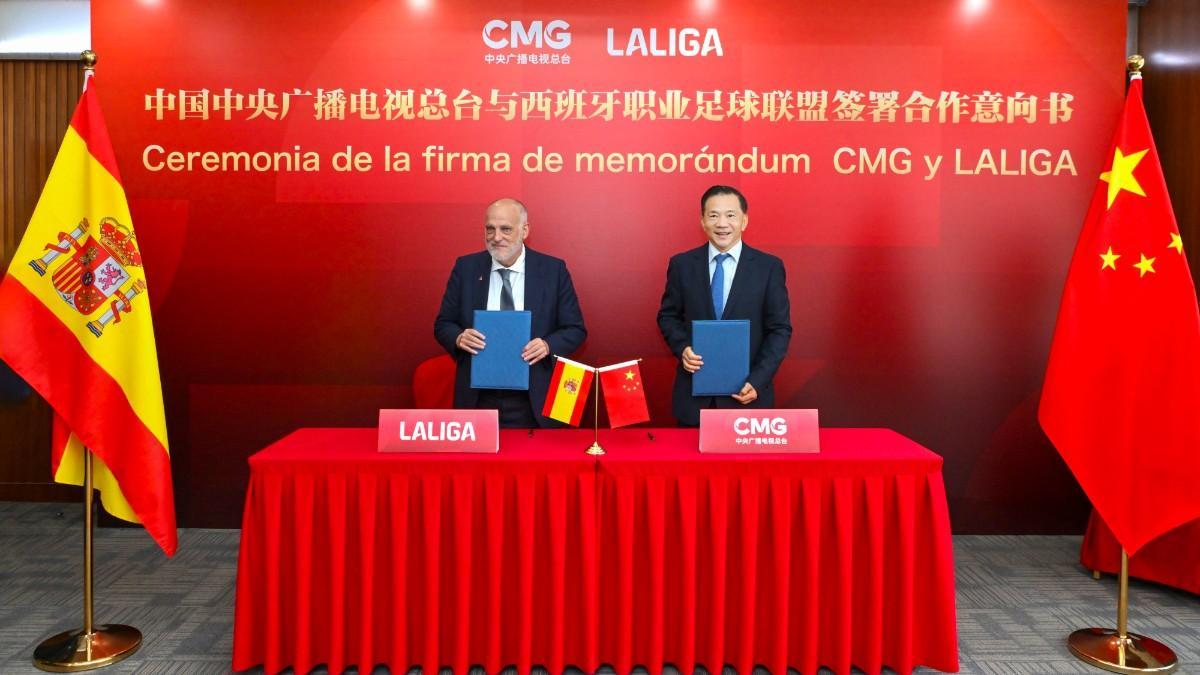 Javier Tebas se encuentra en Pekín