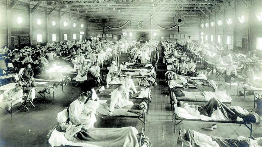 Ein Krankenhaus zur Zeit der spanischen Grippe 1918 in den USA.  | FOTO: NATIONAL MUSEUM OF HEALTH AND MEDICINE/DPA