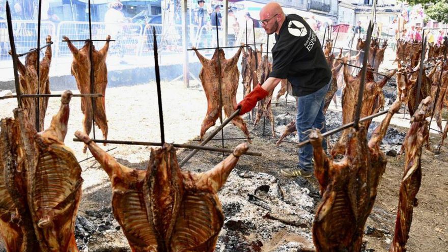 Asado de los carneiros el pasado año.