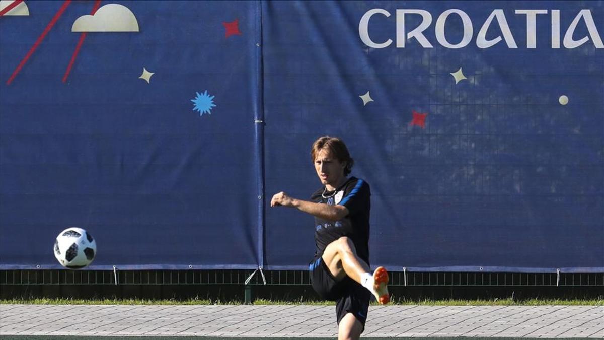 Luka Modric durante un entrenamiento