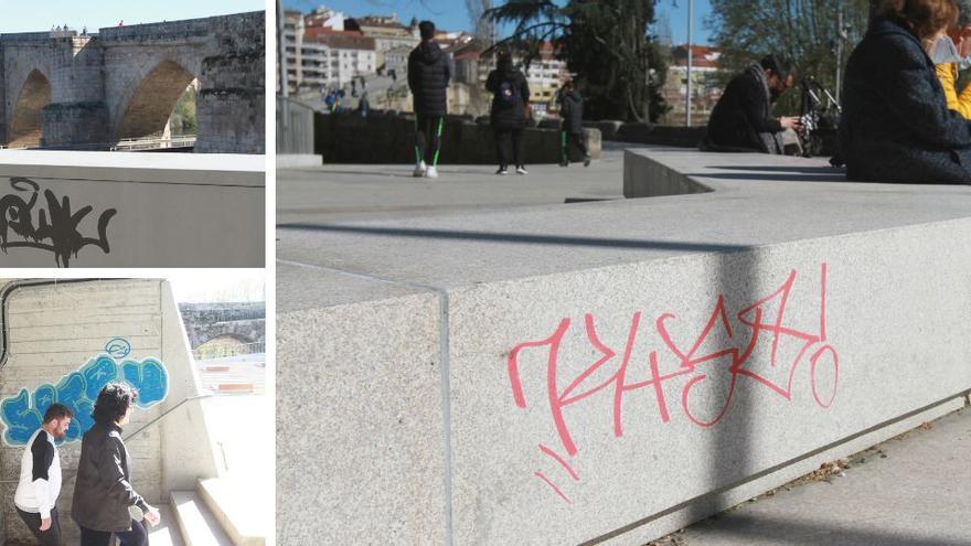 El vandalismo desluce el entorno del Puente Viejo al mes de la inauguración