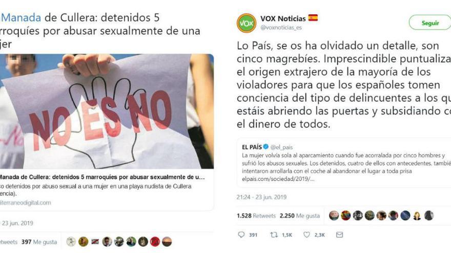 La Fiscalía investiga por odio a Vox por imputar falsamente a cinco magrebíes los abusos a una mujer en la playa de Cullera