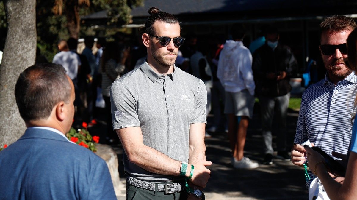 Bale, durante el Open de España de Golf