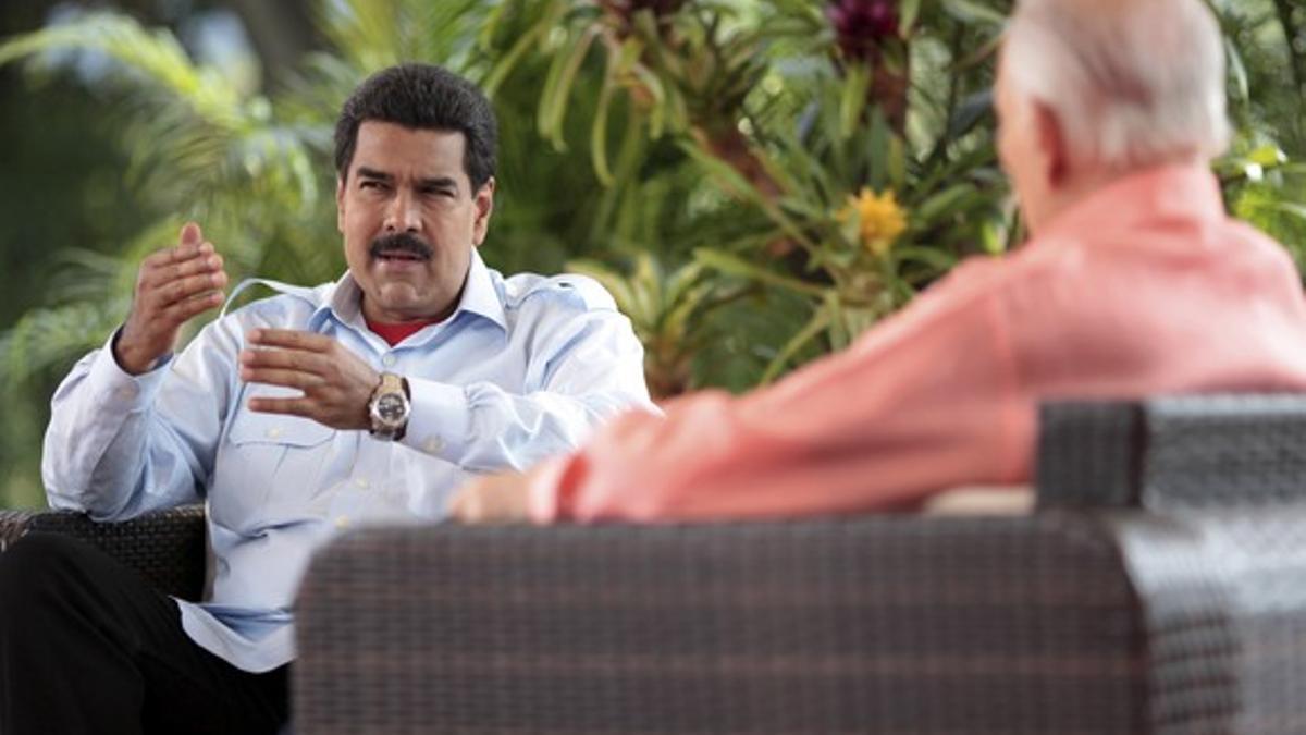 Nicolás Maduro, durante la entrevista, el sábado en el palacio de Miraflores (Caracas).