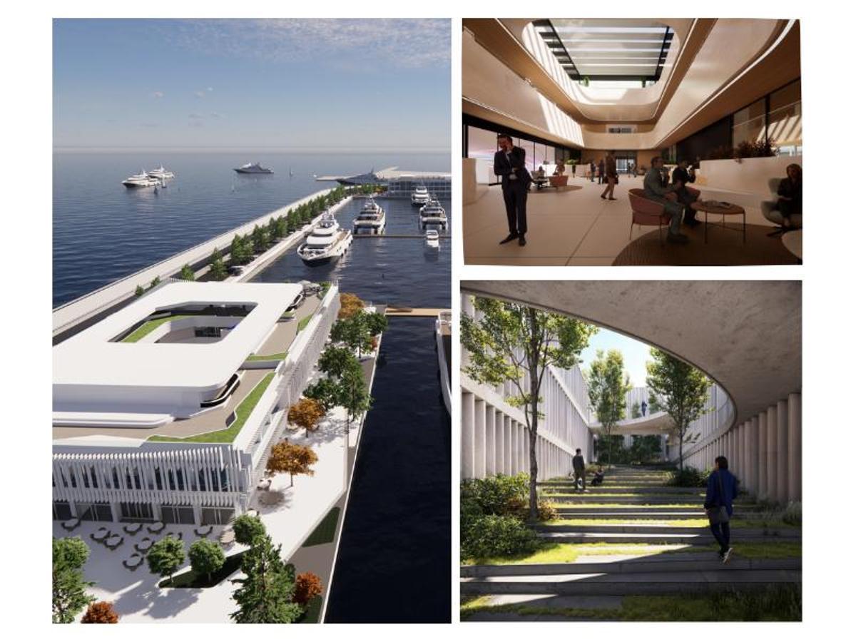 Figuración de los nuevos edificios de la Marina.