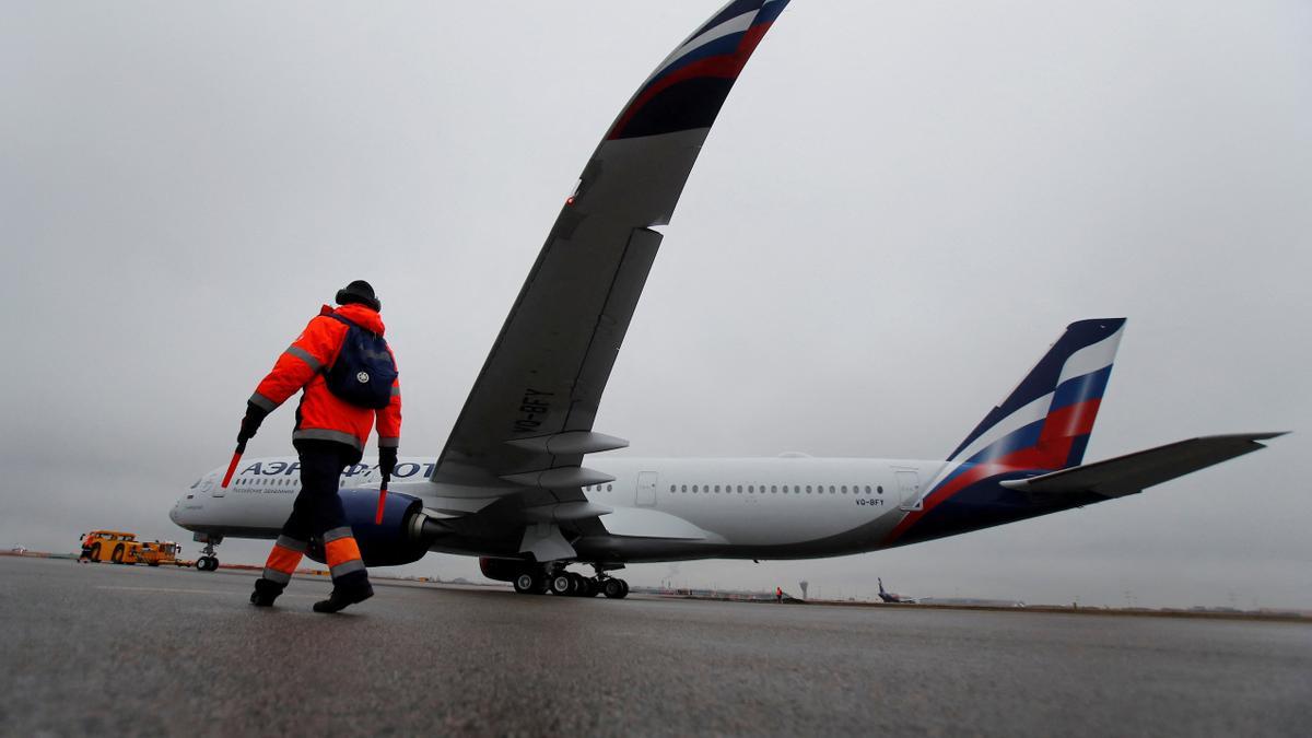 Un avión de la compañía Aeroflot.