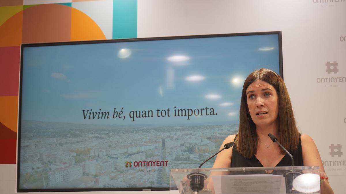 La regidora de Política para las Personas de Ontinyent, Paula Soler, en la presentación de la iniciativa.